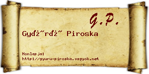 Gyürü Piroska névjegykártya